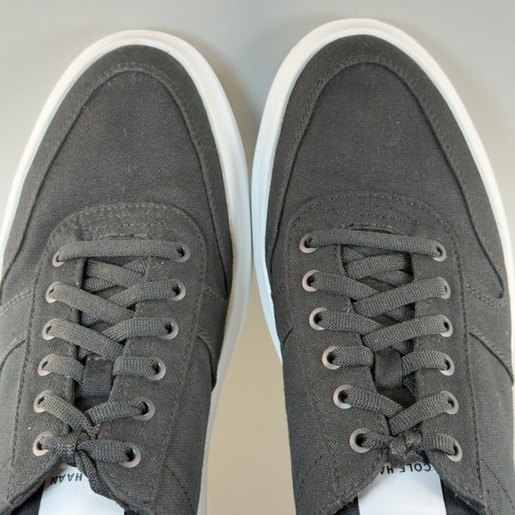 Cole Haan GrandPro Canvas Court Mens 9.5 9 1/2 Dress Sneakers Black White Shoes - Picture 7 of 16